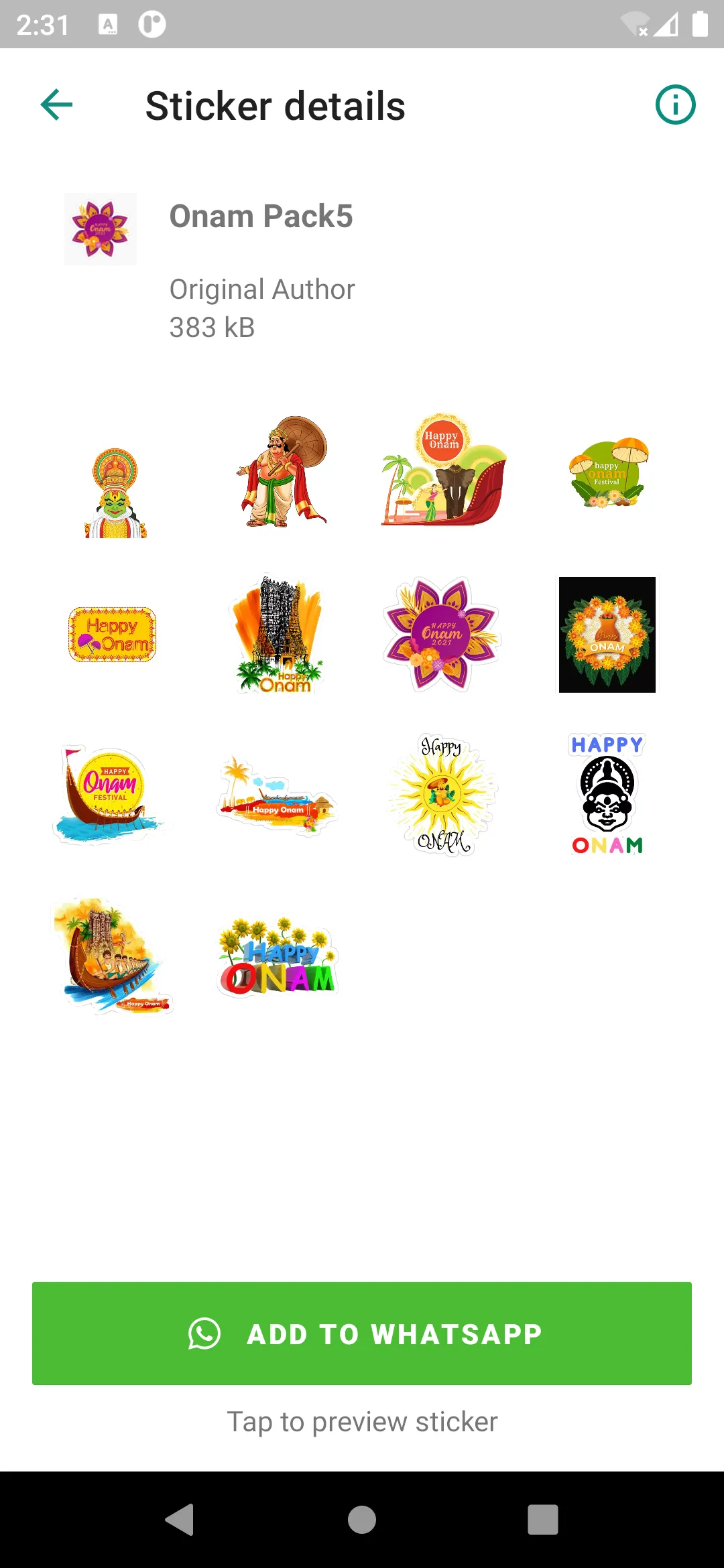 Onam Stickers Pro | Indus Appstore | Screenshot