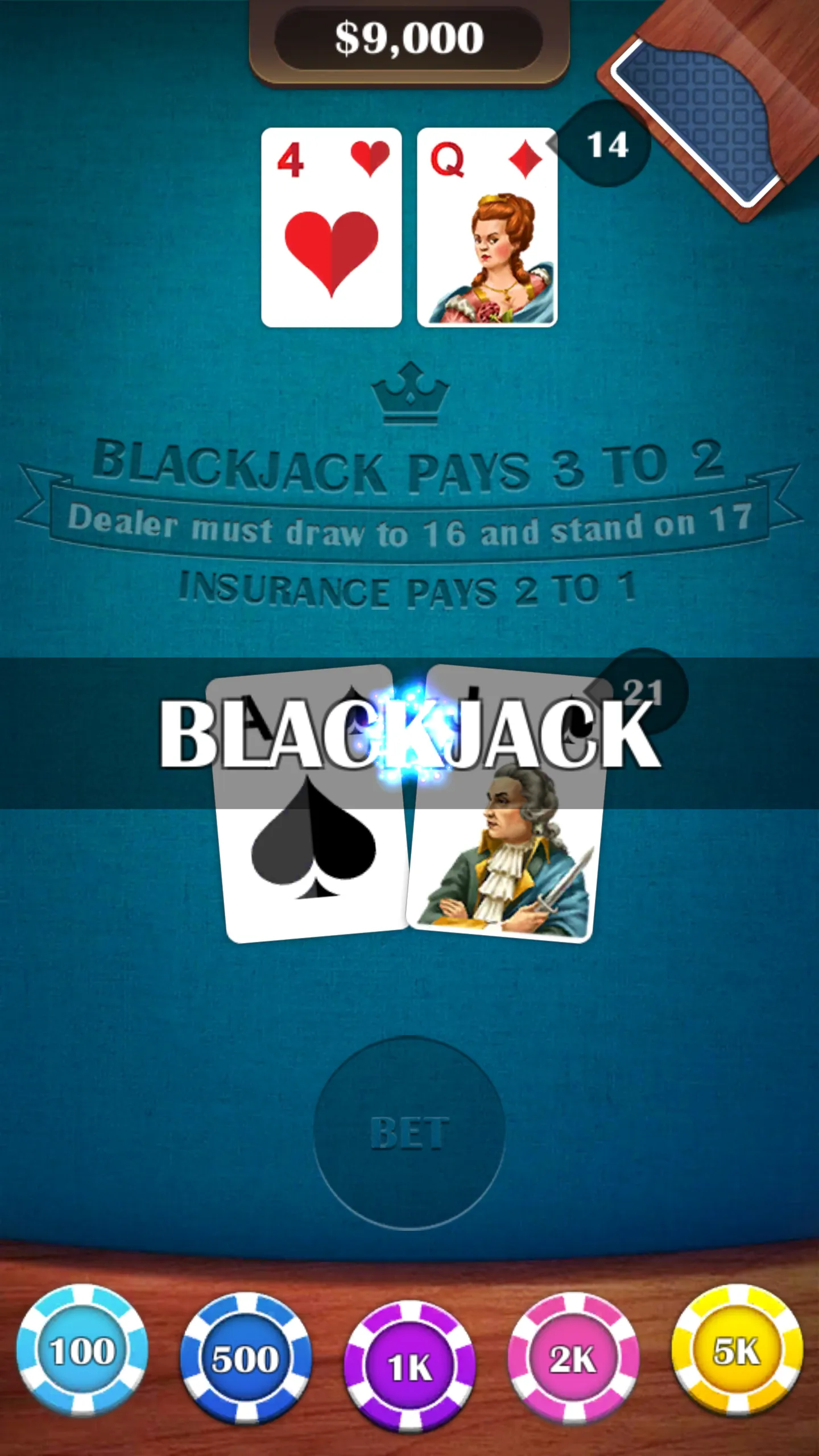 Blackjack 21: casino card game | Indus Appstore | Screenshot