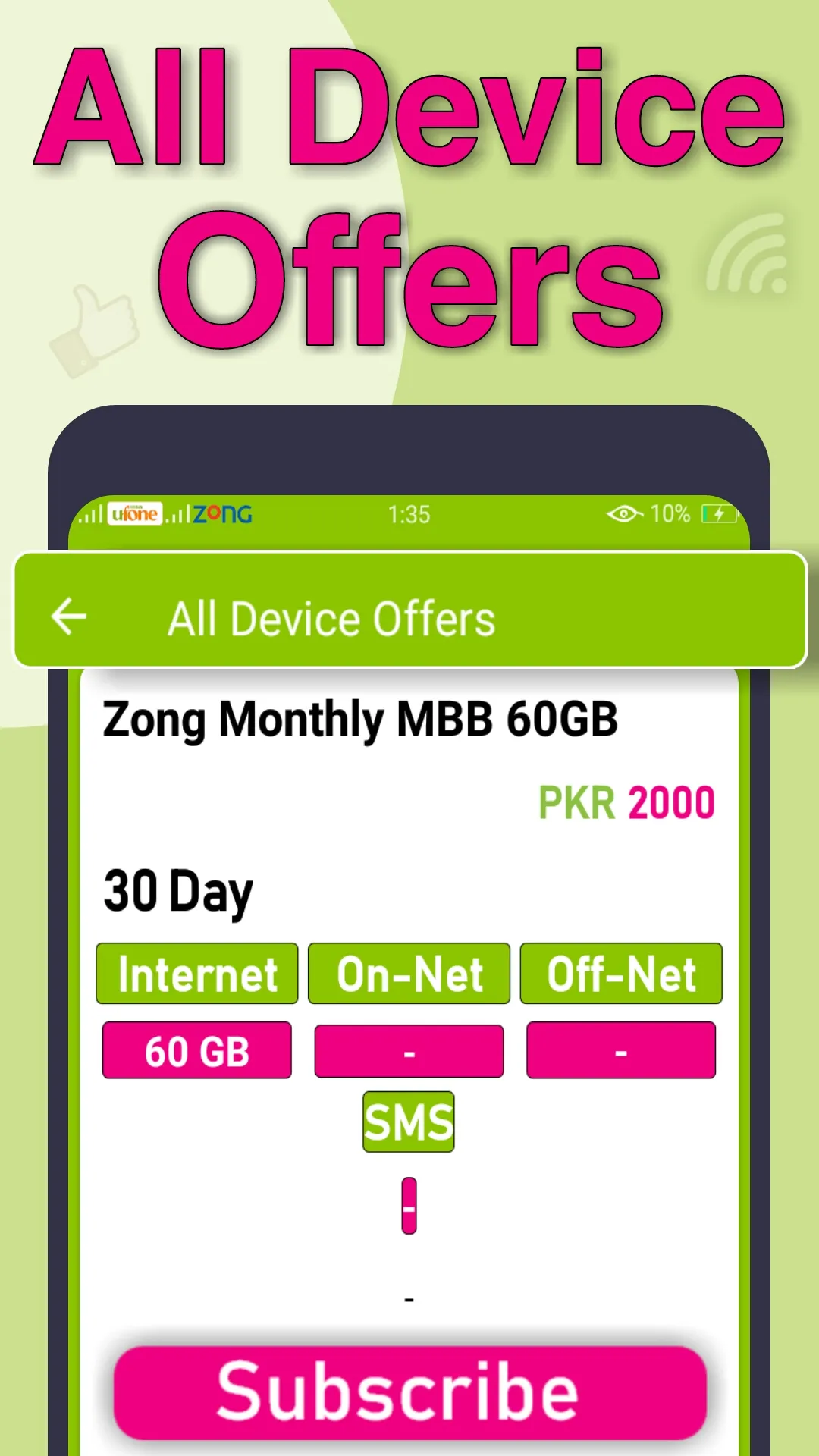 Zong Packages 2024: Internet | Indus Appstore | Screenshot