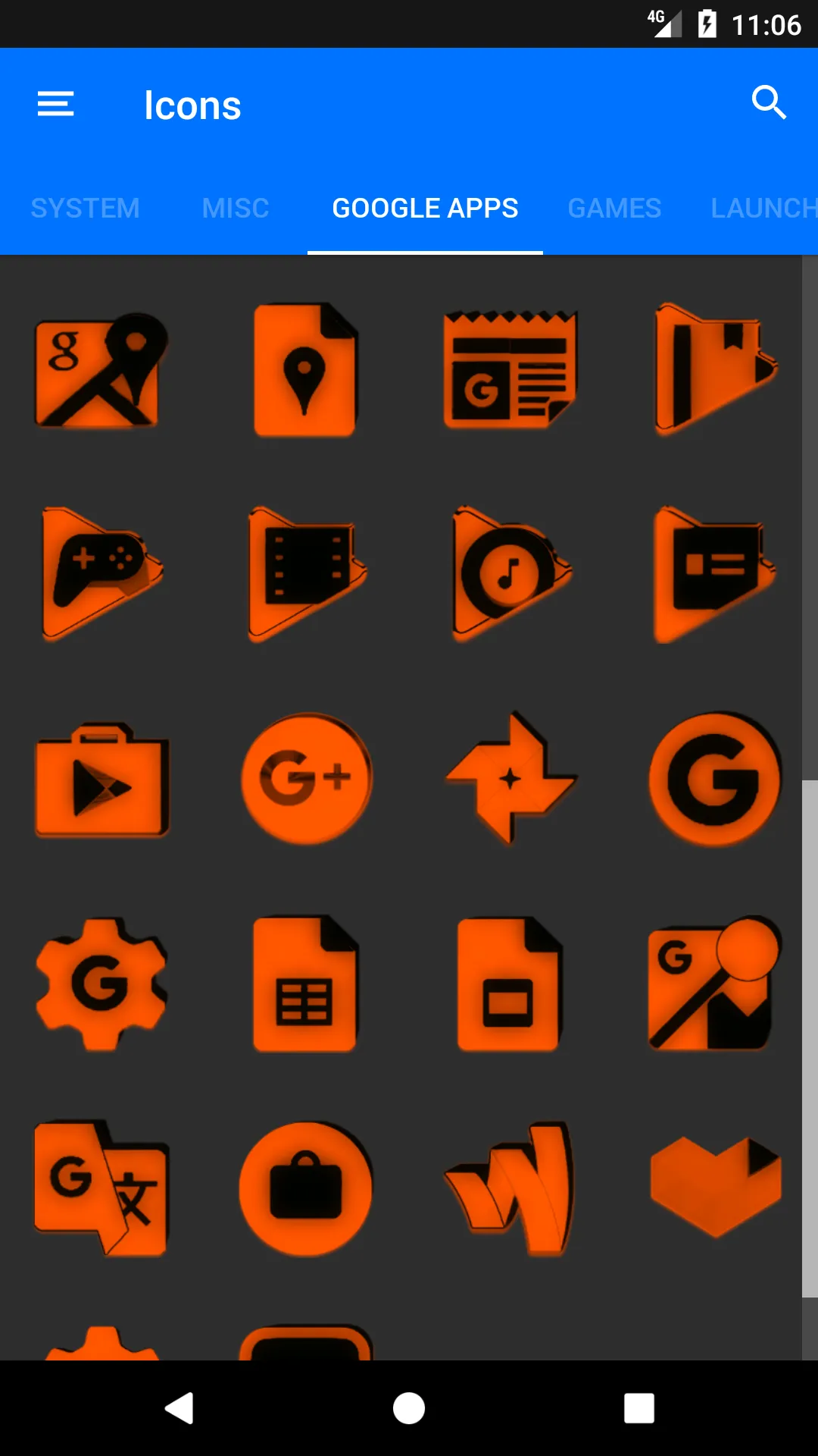 Orange and Black Icon Pack | Indus Appstore | Screenshot