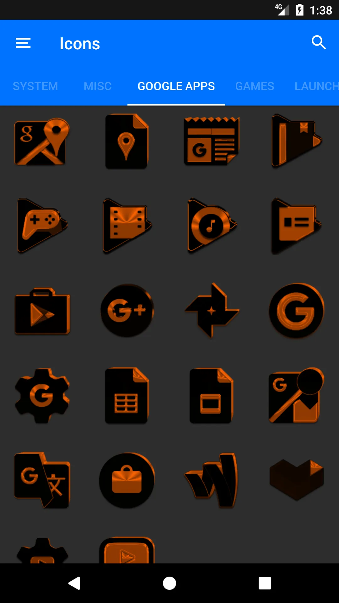 Black and Orange Icon Pack | Indus Appstore | Screenshot