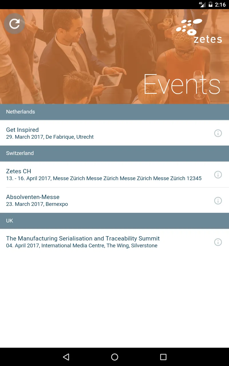 Zetes Events | Indus Appstore | Screenshot