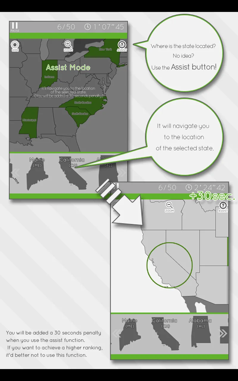 E. Learning U.S. Map Puzzle | Indus Appstore | Screenshot