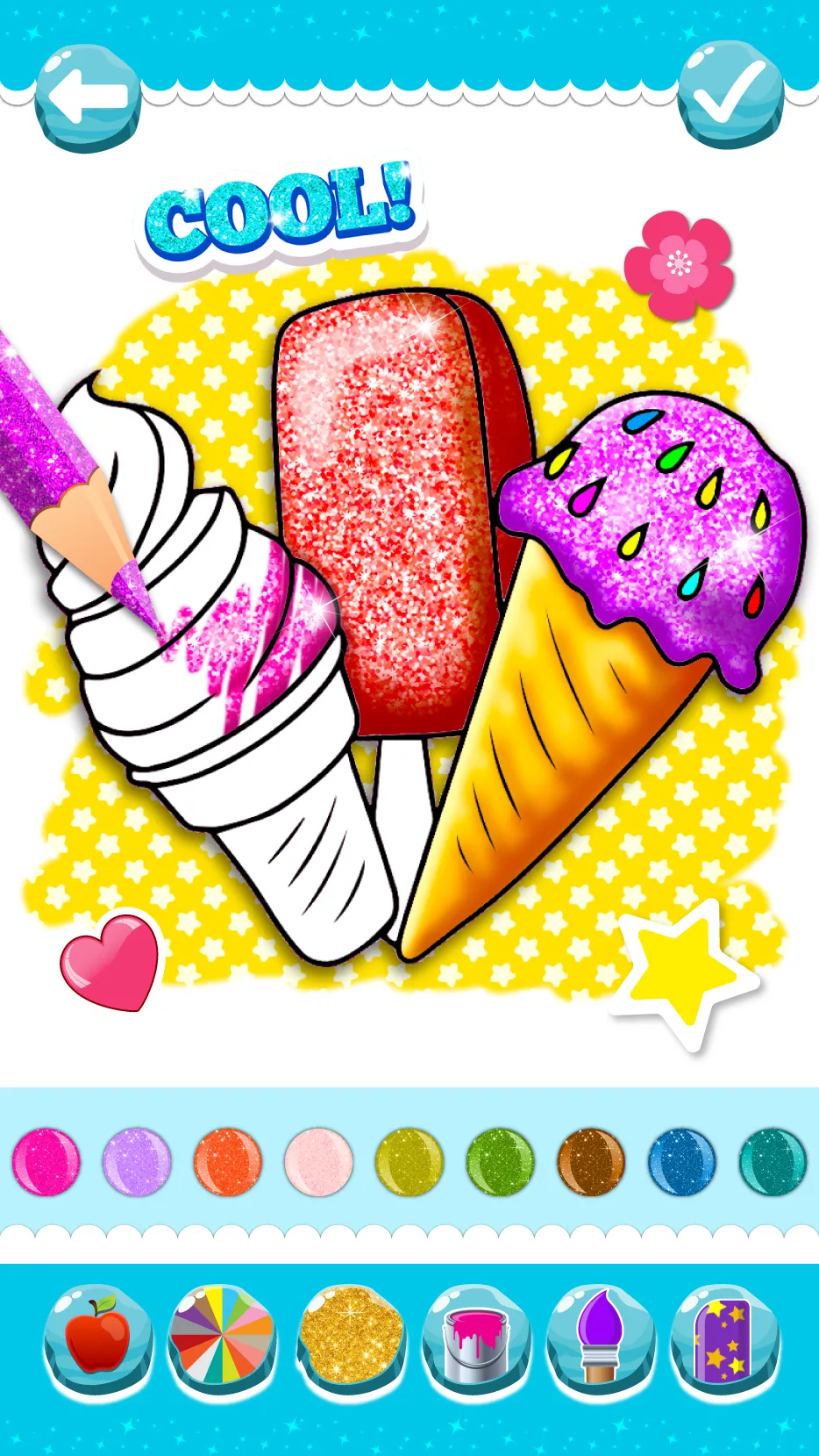 Glitter Ice Cream Coloring | Indus Appstore | Screenshot