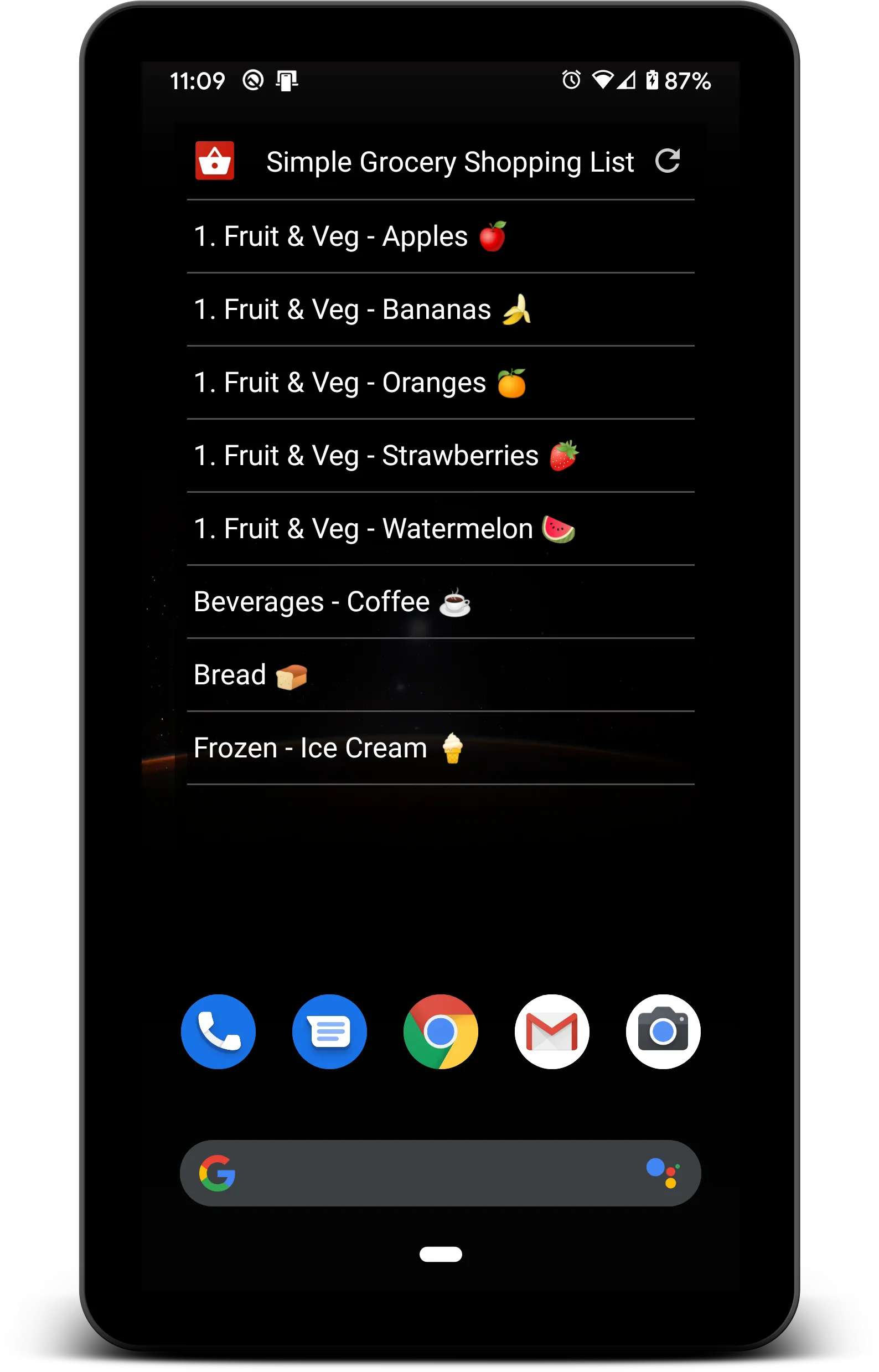 Simple Grocery Shopping List | Indus Appstore | Screenshot