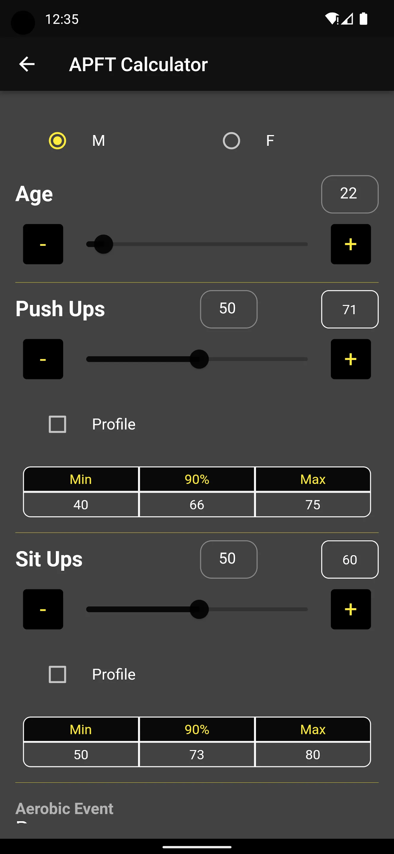 Army Fitness Calculator | Indus Appstore | Screenshot