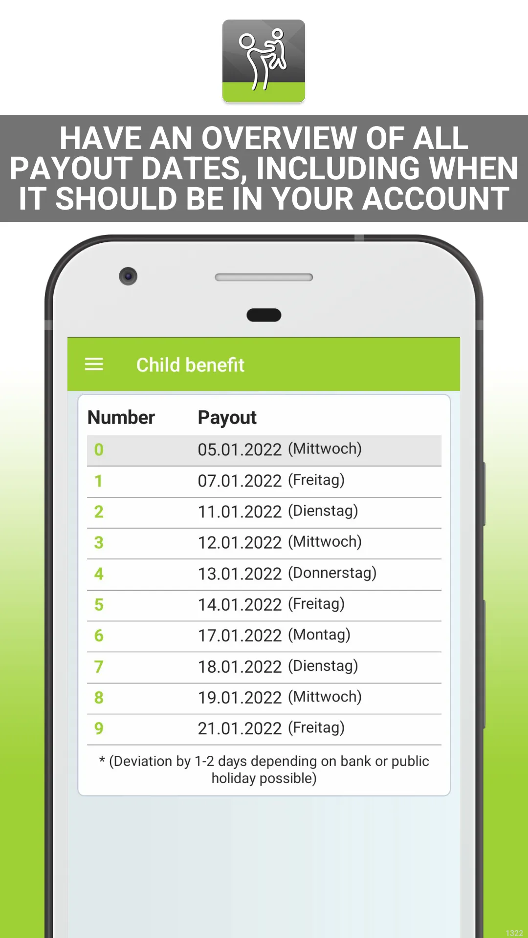 Child benefit - payment dates | Indus Appstore | Screenshot