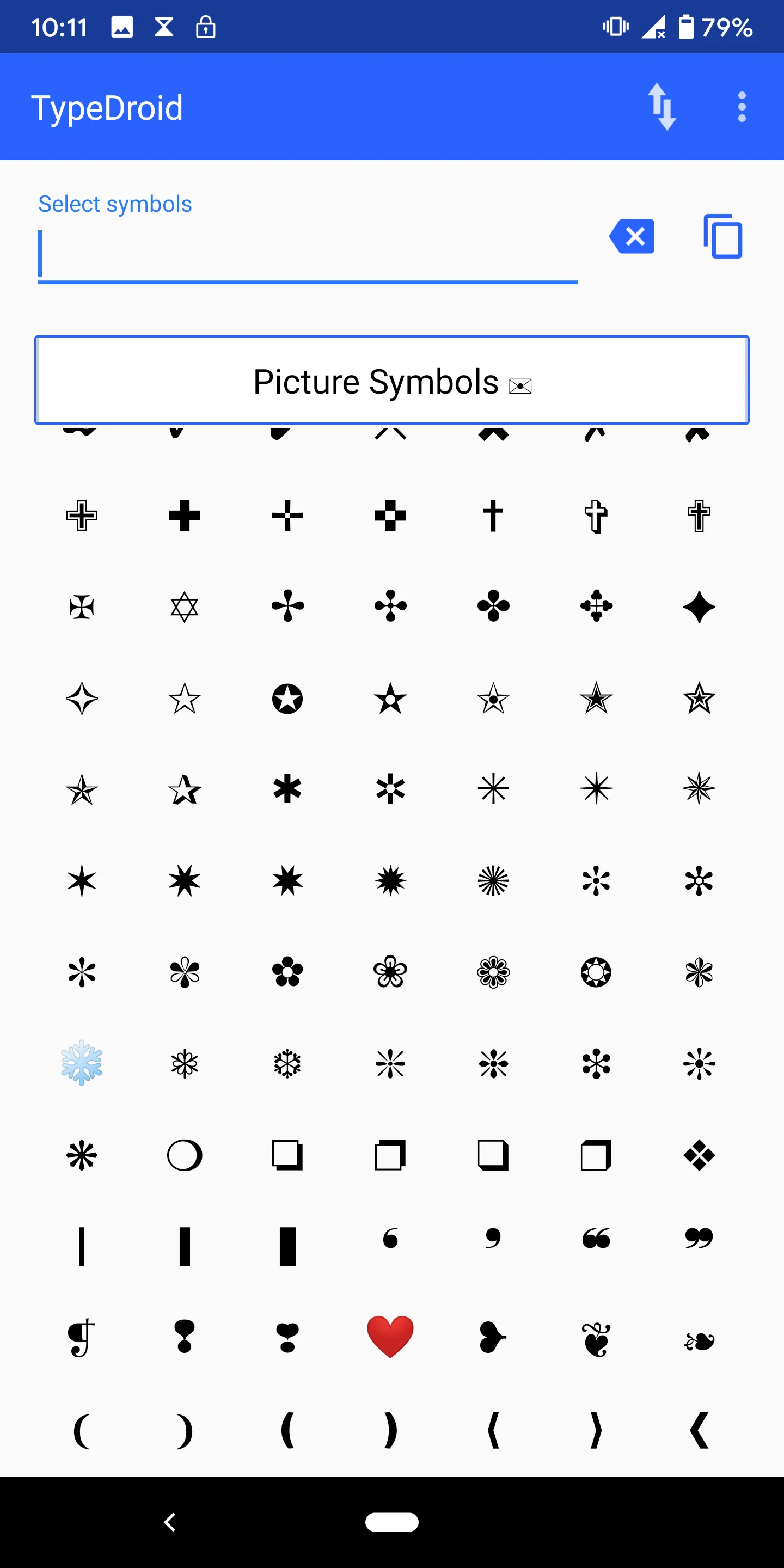 Type Droid (1000+ symbols) | Indus Appstore | Screenshot