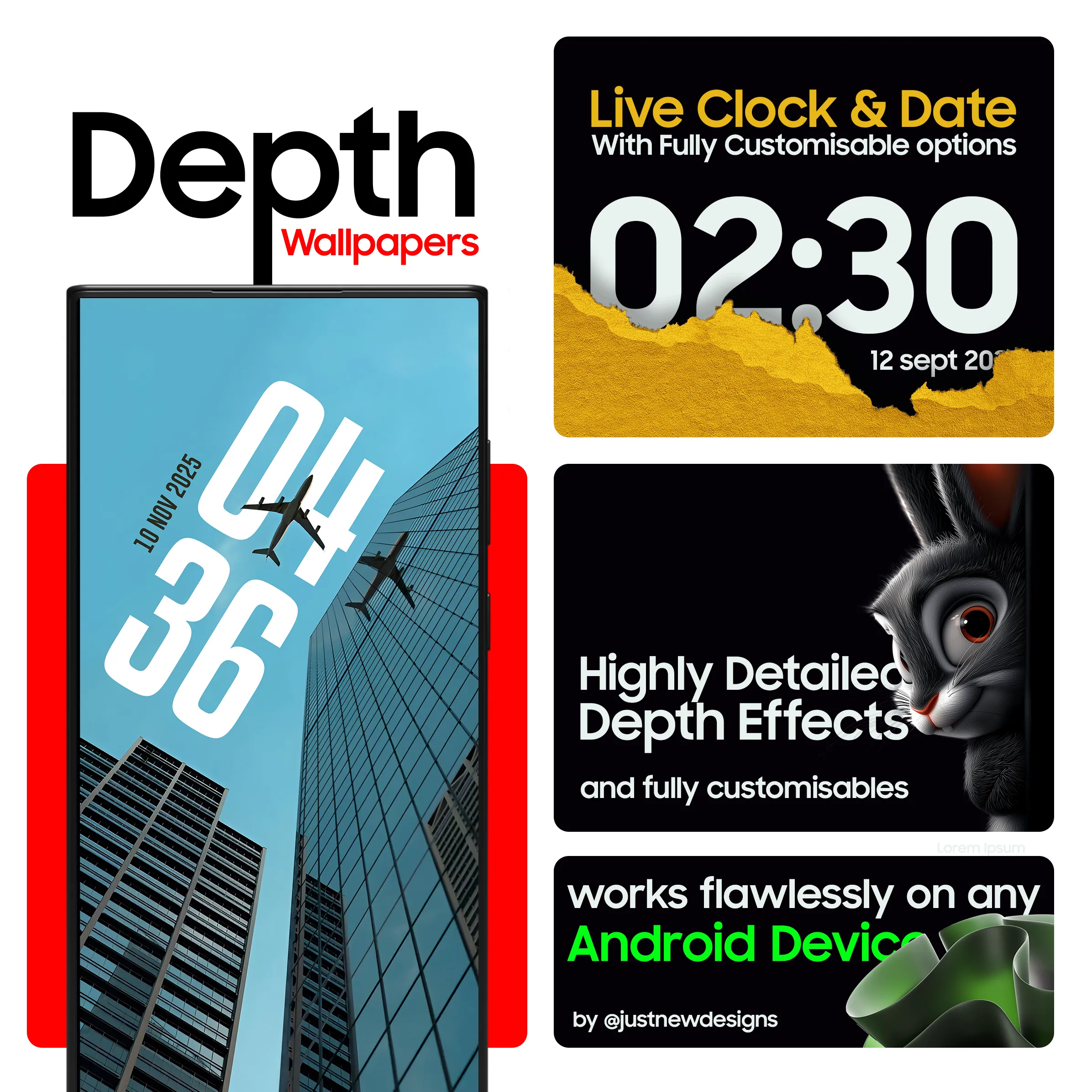 Depth Wallpapers & Live Clock | Indus Appstore | Screenshot