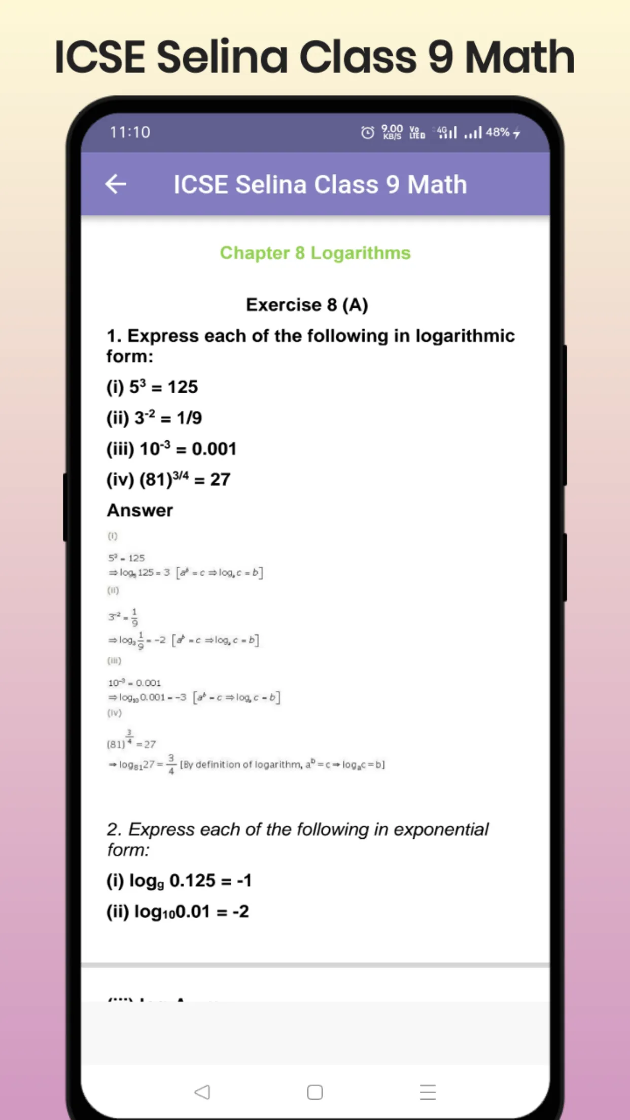 ICSE Selina Class 9 Math | Indus Appstore | Screenshot