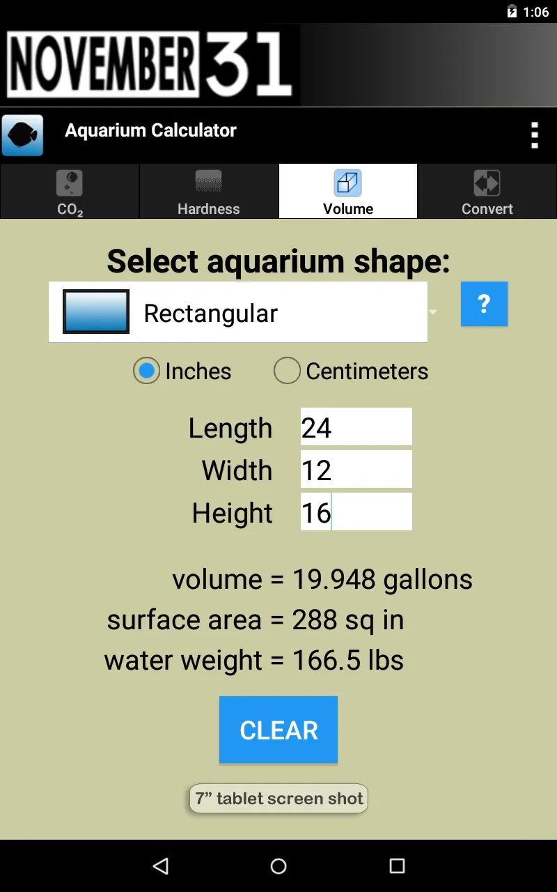 Aquarium Calculator | Indus Appstore | Screenshot