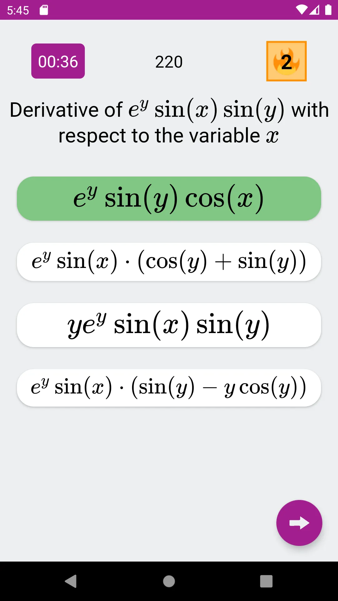 DerivApp: Derivative exercises | Indus Appstore | Screenshot