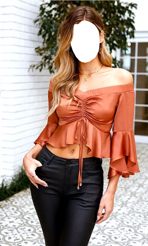 Women Crop Shoulder Photo Suit | Indus Appstore | Screenshot