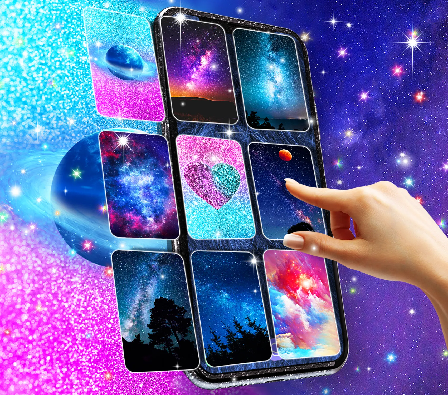 Glitter galaxy live wallpaper | Indus Appstore | Screenshot