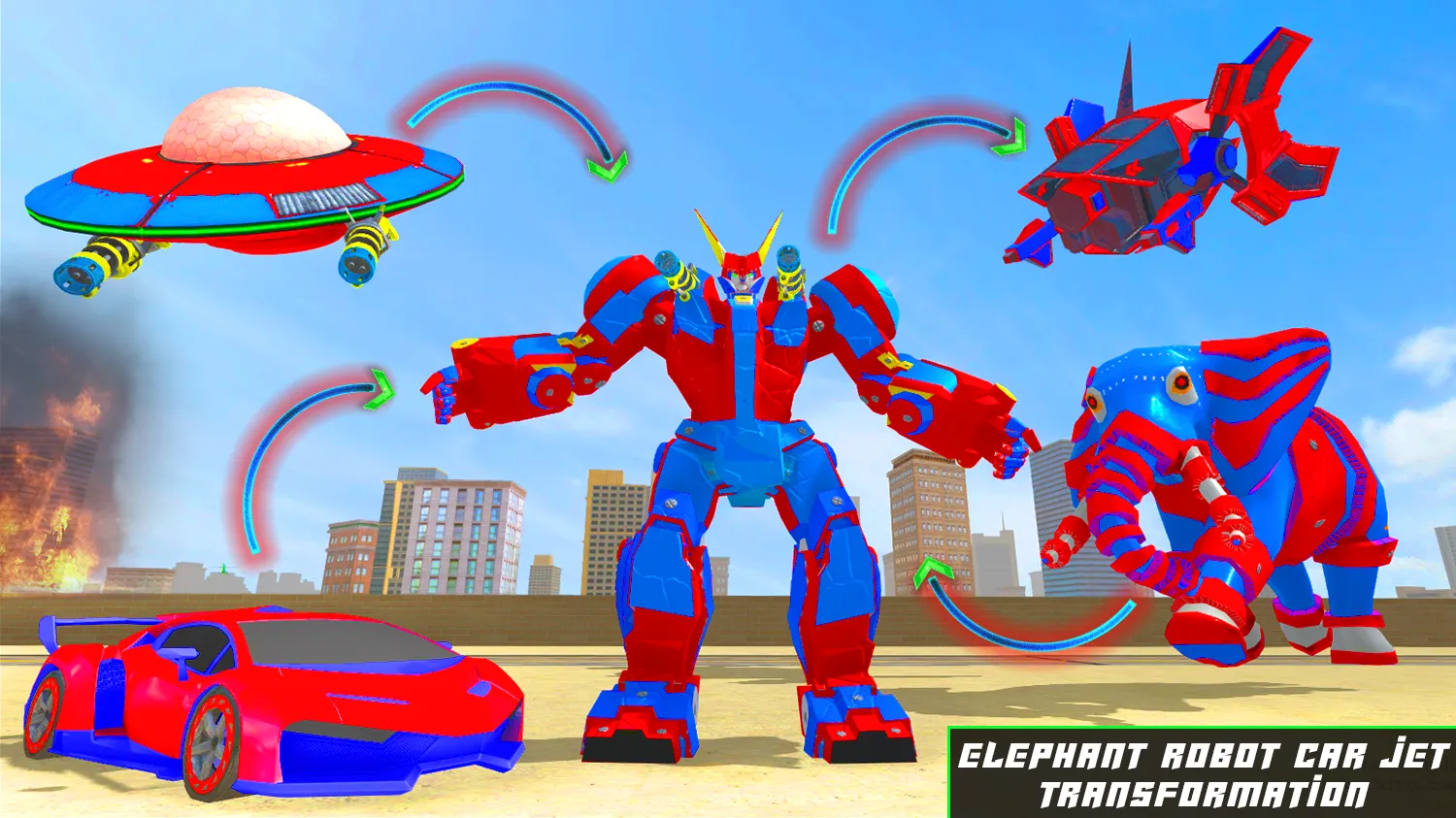 Grand Elephant Robot Jet game | Indus Appstore | Screenshot