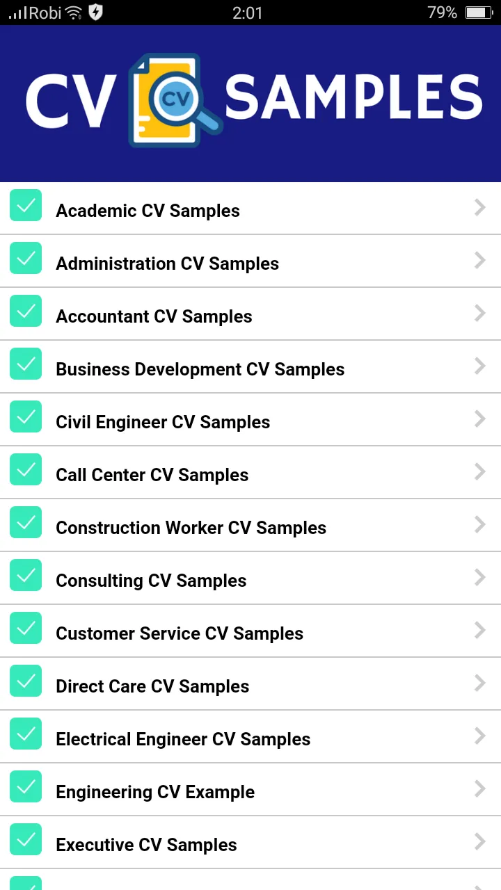 CV Samples: PDF CV Templates | Indus Appstore | Screenshot