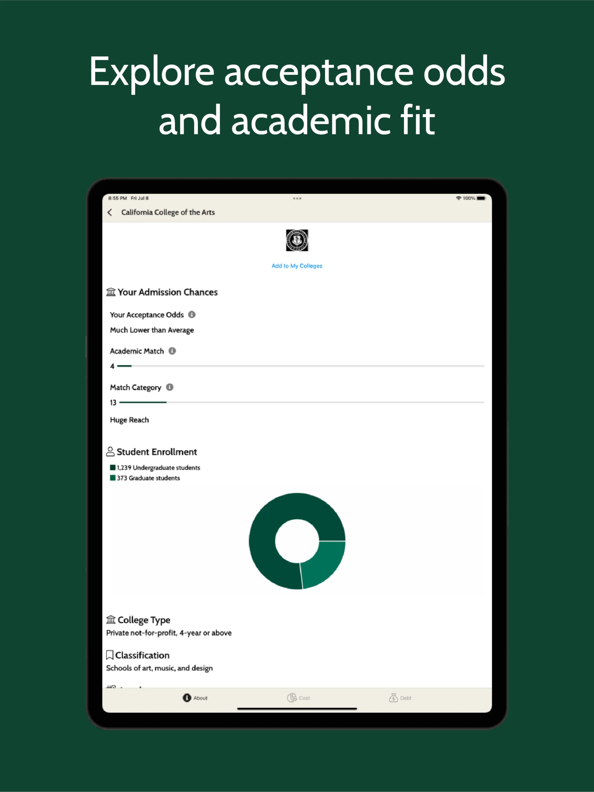 College Scholarship Calculator | Indus Appstore | Screenshot