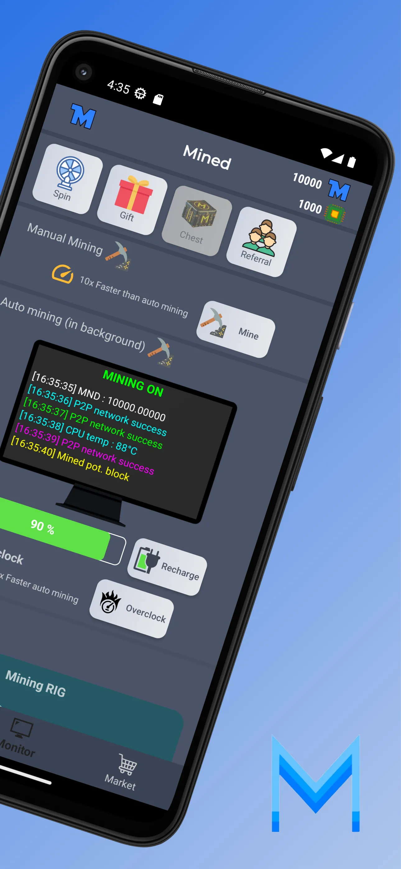 Mined - Crypto Mining Game | Indus Appstore | Screenshot