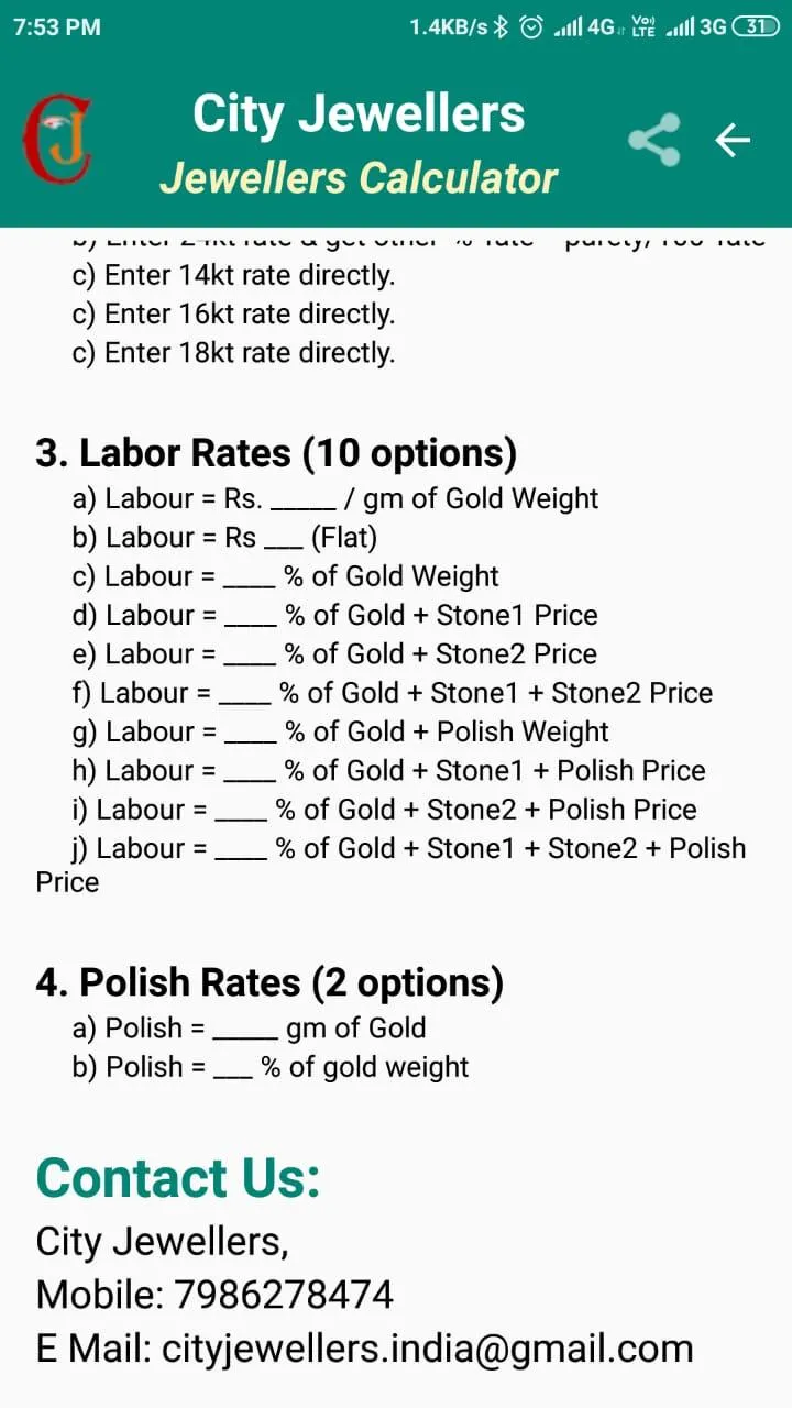 Jewellers Calculator | Indus Appstore | Screenshot