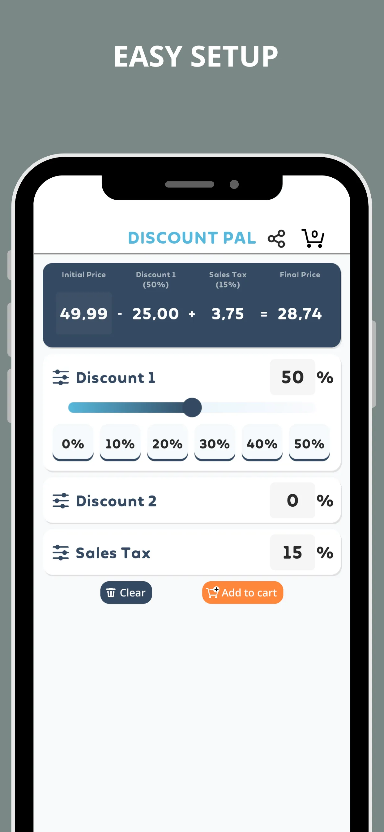 Percent Off Shoping Calculator | Indus Appstore | Screenshot