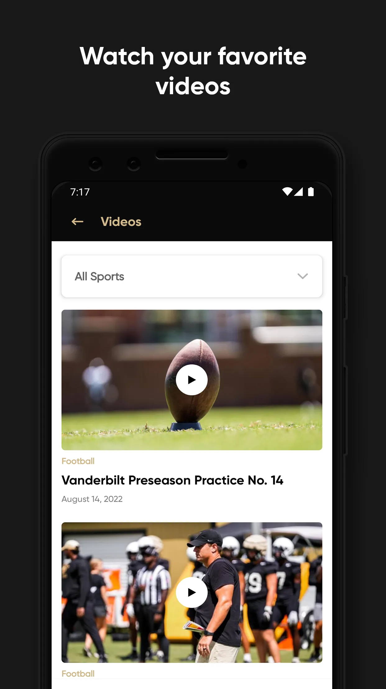 Vanderbilt Athletics | Indus Appstore | Screenshot