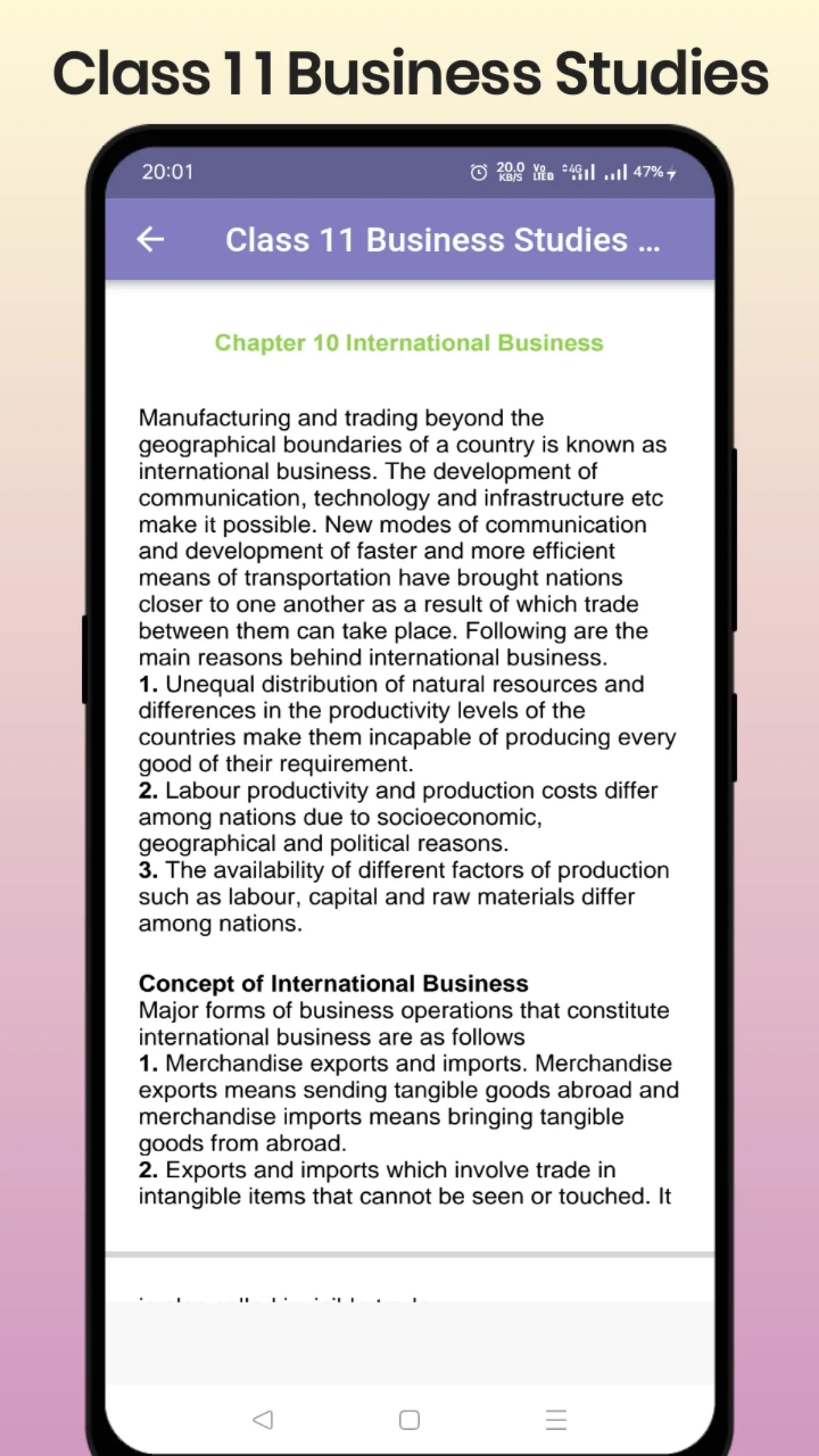 Class 11 Business Studies | Indus Appstore | Screenshot