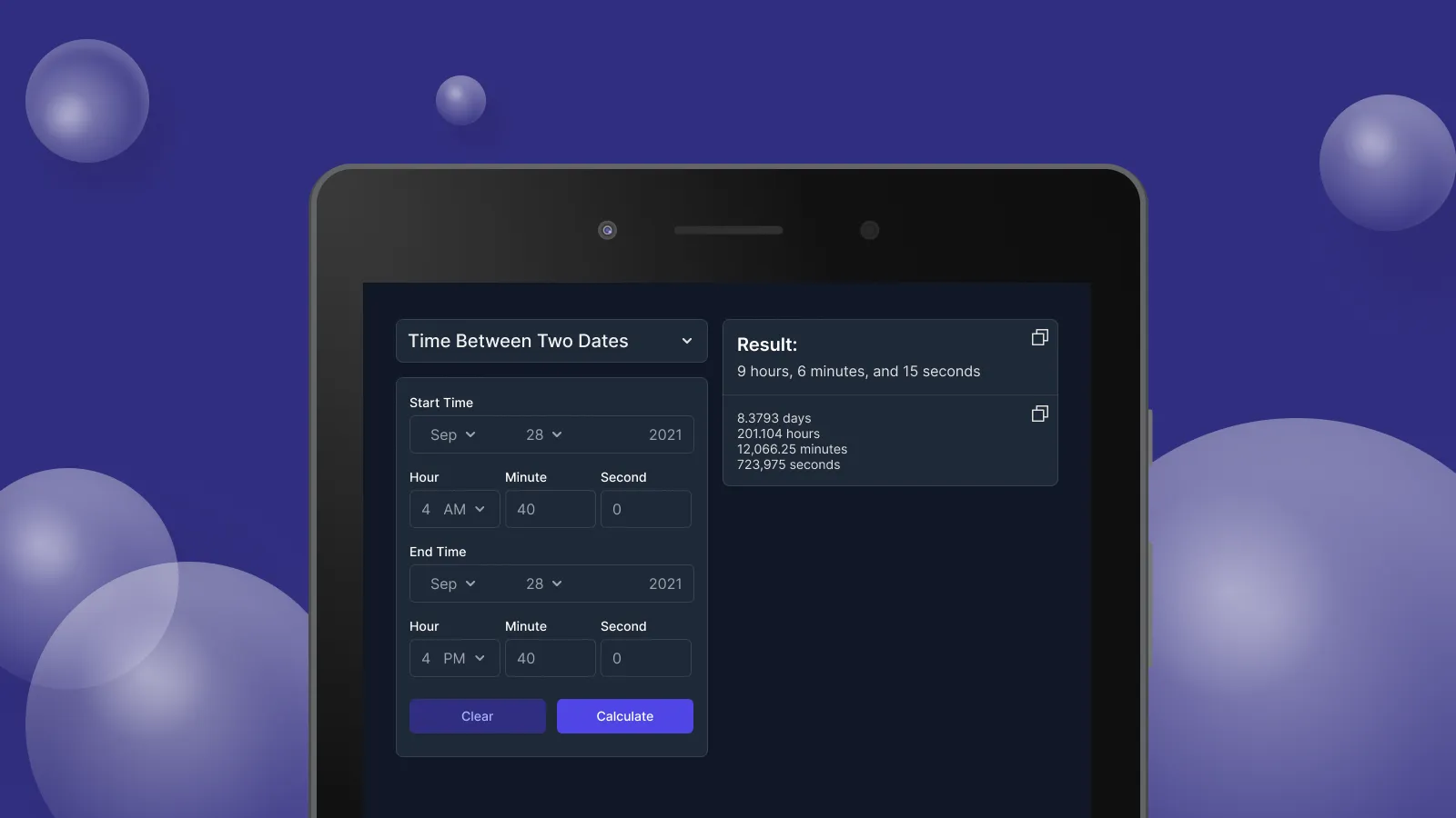 Time Duration Calculator | Indus Appstore | Screenshot