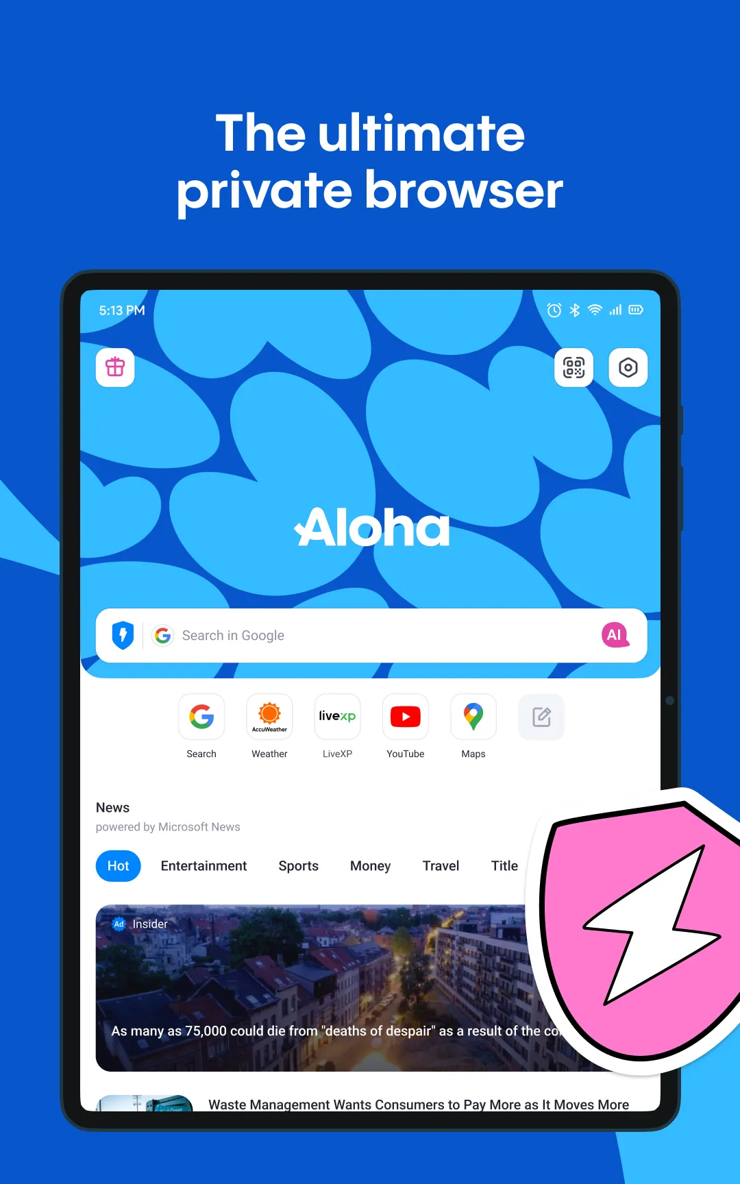 Aloha Private Browser - VPN | Indus Appstore | Screenshot