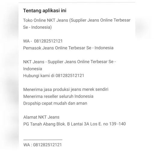 NKT Jeans Tanah Abang | Indus Appstore | Screenshot