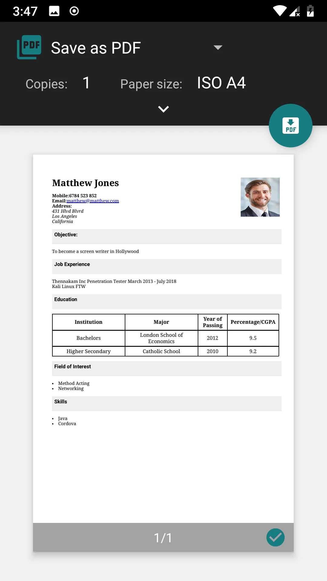 Resume Builder CV Maker | Indus Appstore | Screenshot