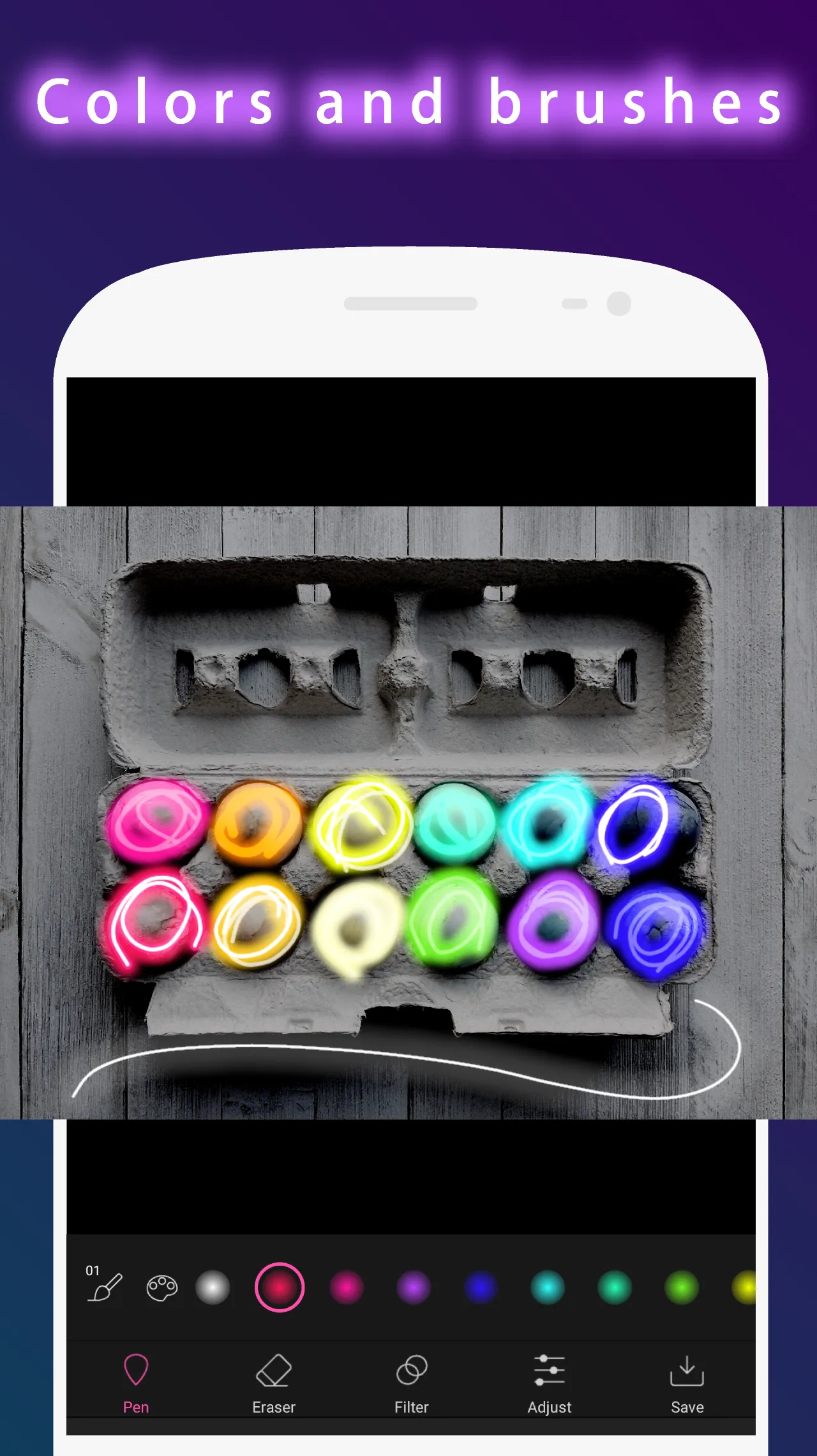 Neon Effect Brush : draw glow | Indus Appstore | Screenshot