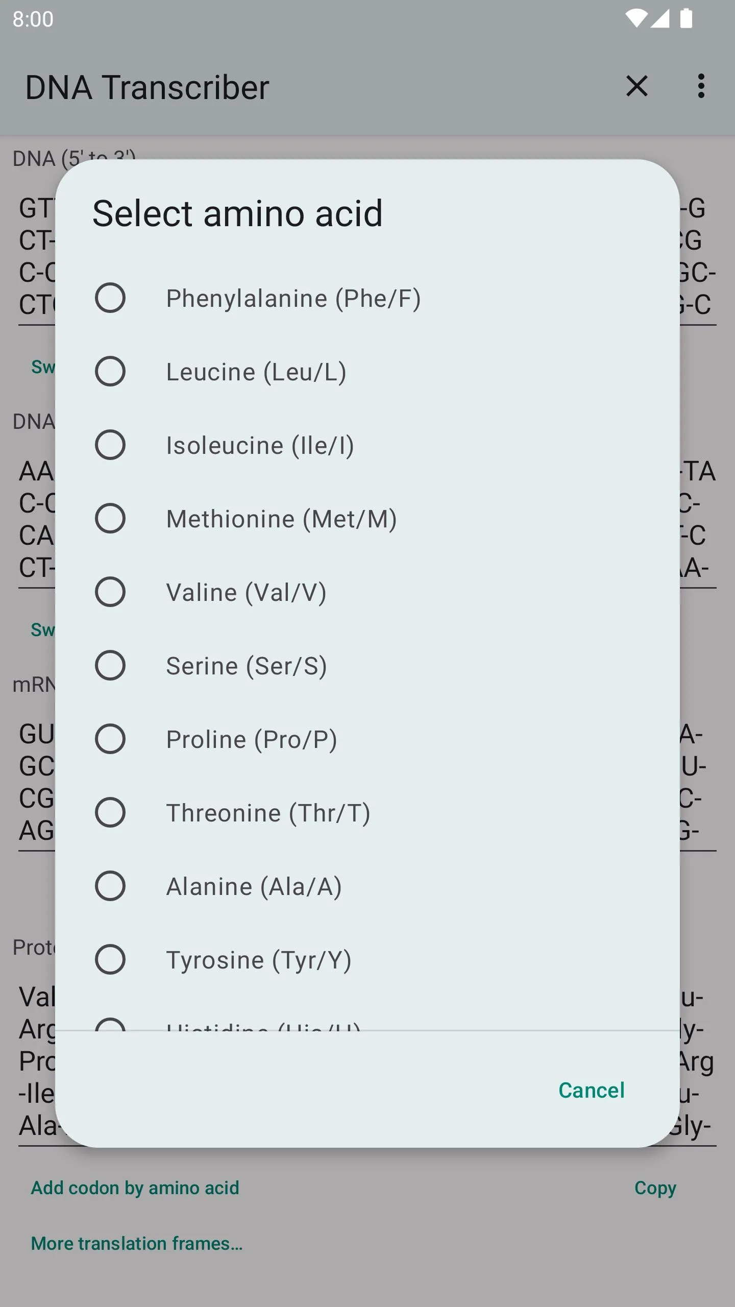 DNA-RNA-Protein Transcriber | Indus Appstore | Screenshot