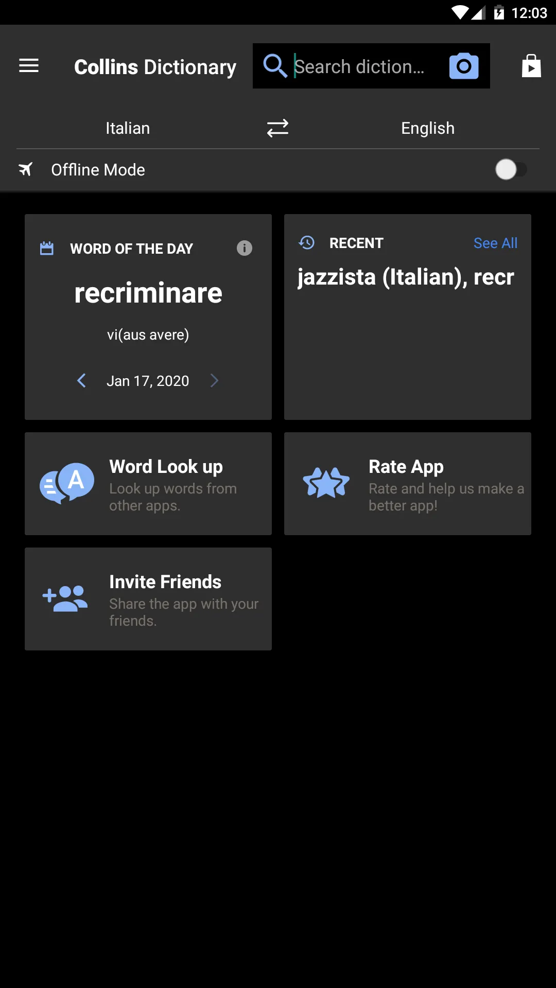 Collins Italian Dictionary | Indus Appstore | Screenshot