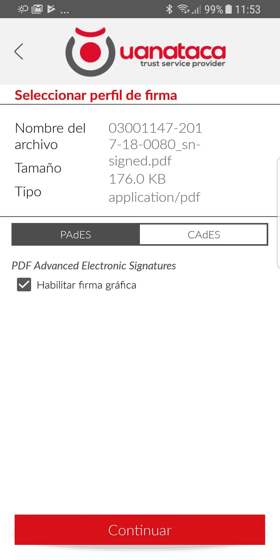 Uanataca SignCloud | Indus Appstore | Screenshot