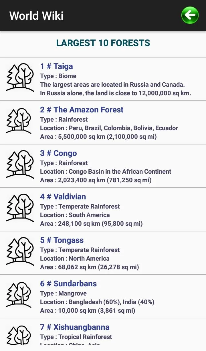 World Wiki - Largest, Smallest | Indus Appstore | Screenshot