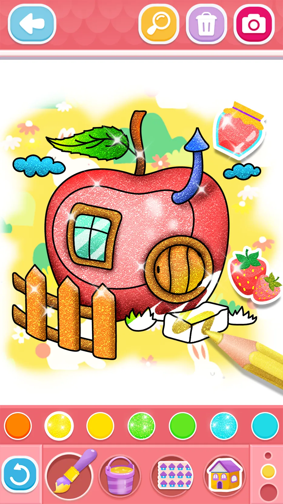 Glitter House coloring for kid | Indus Appstore | Screenshot