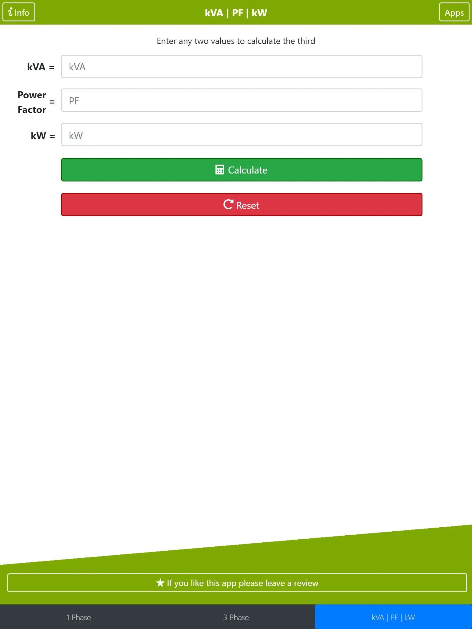 kVA Calculator | Indus Appstore | Screenshot