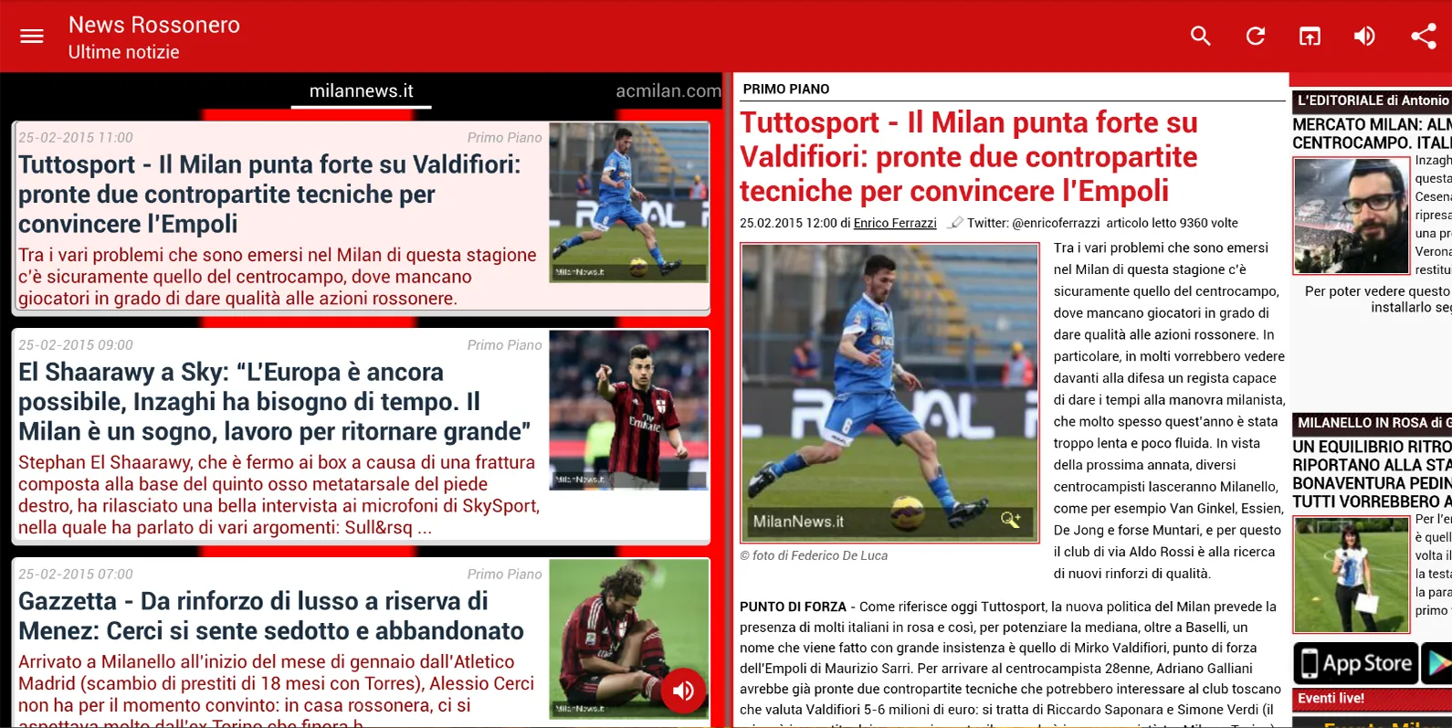 News Rossonero | Indus Appstore | Screenshot