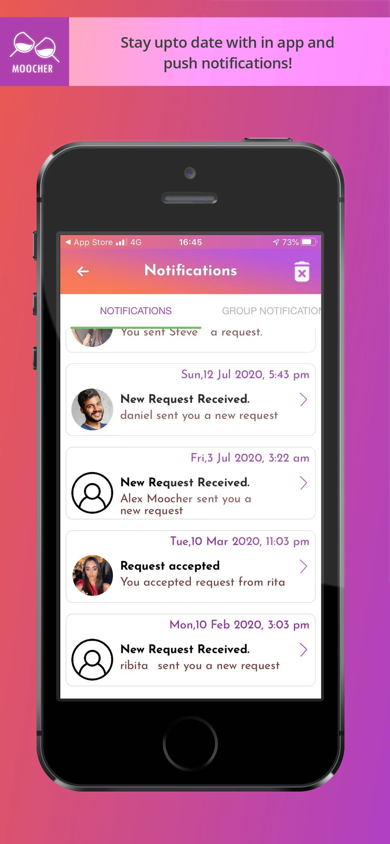 Moocher Social Networking App | Indus Appstore | Screenshot