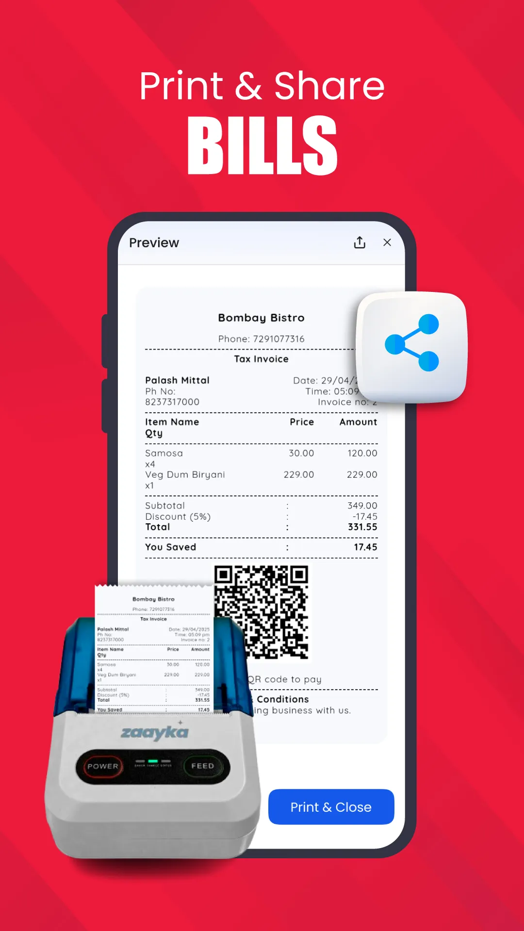 Table - Restaurant Billing App | Indus Appstore | Screenshot