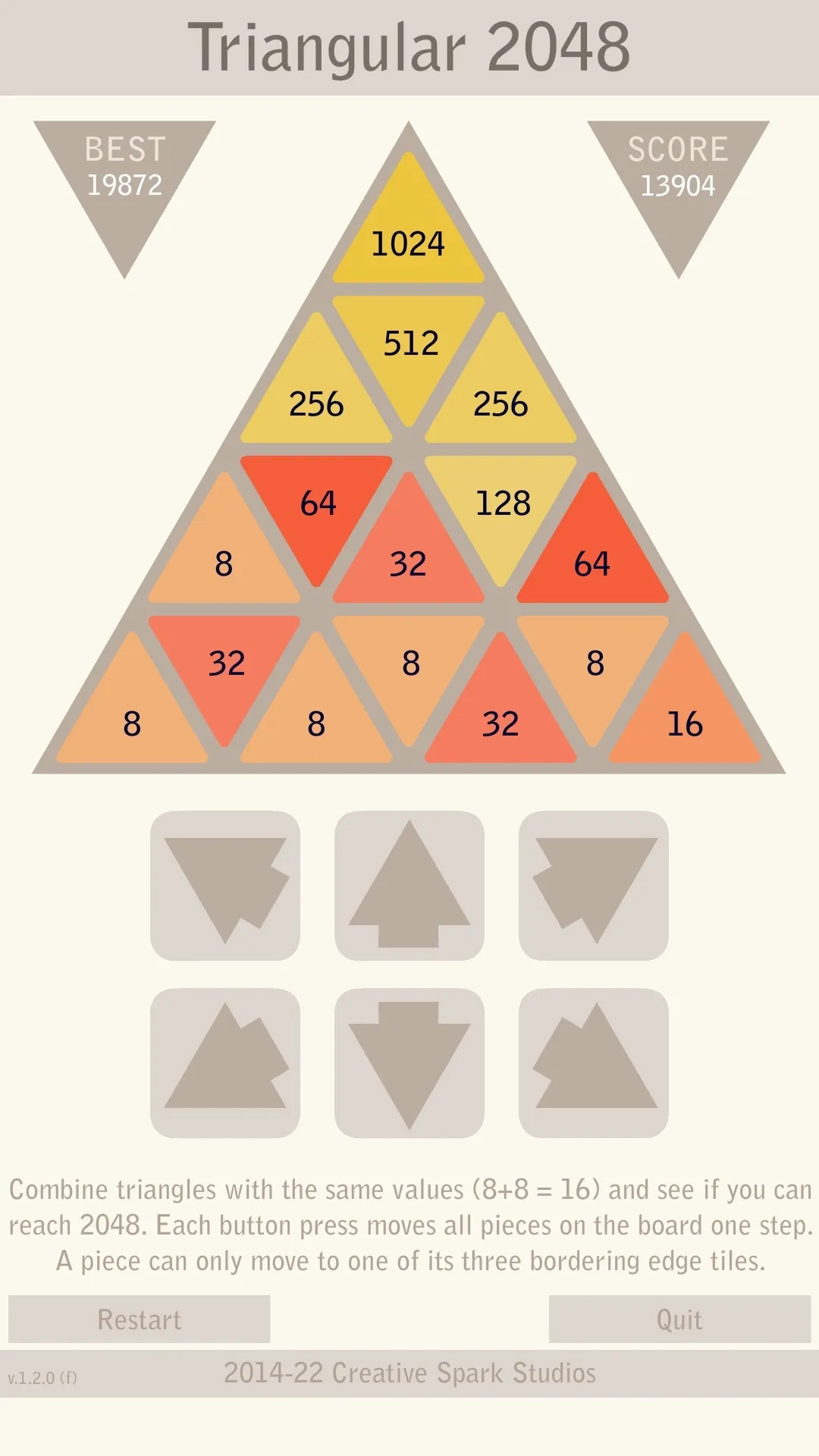 Triangular 2048 - Logic Puzzle | Indus Appstore | Screenshot