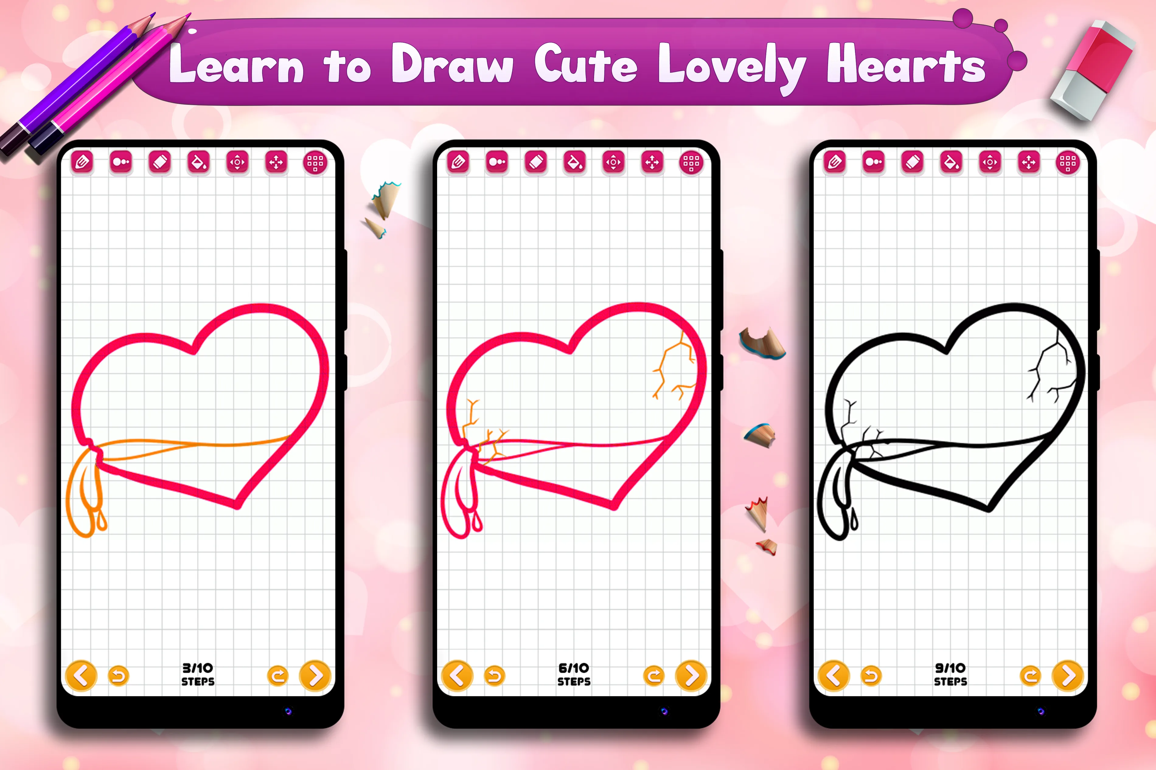 Learn to Draw Lovely Hearts | Indus Appstore | Screenshot