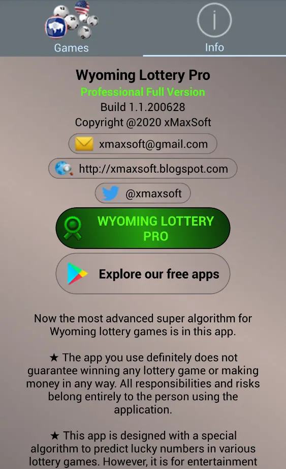 Wyoming Lottery: Algorithm | Indus Appstore | Screenshot