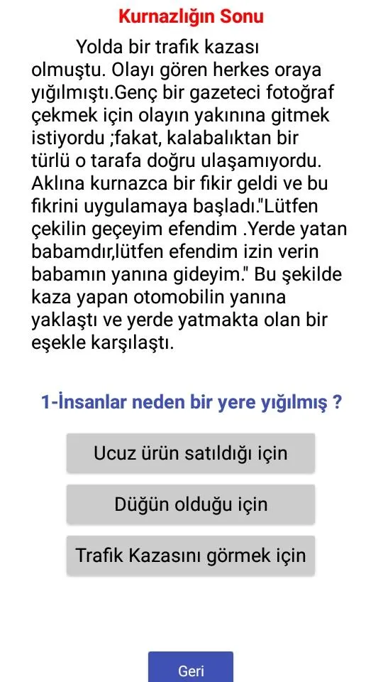 Okuduğunu Anlama Testleri | Indus Appstore | Screenshot