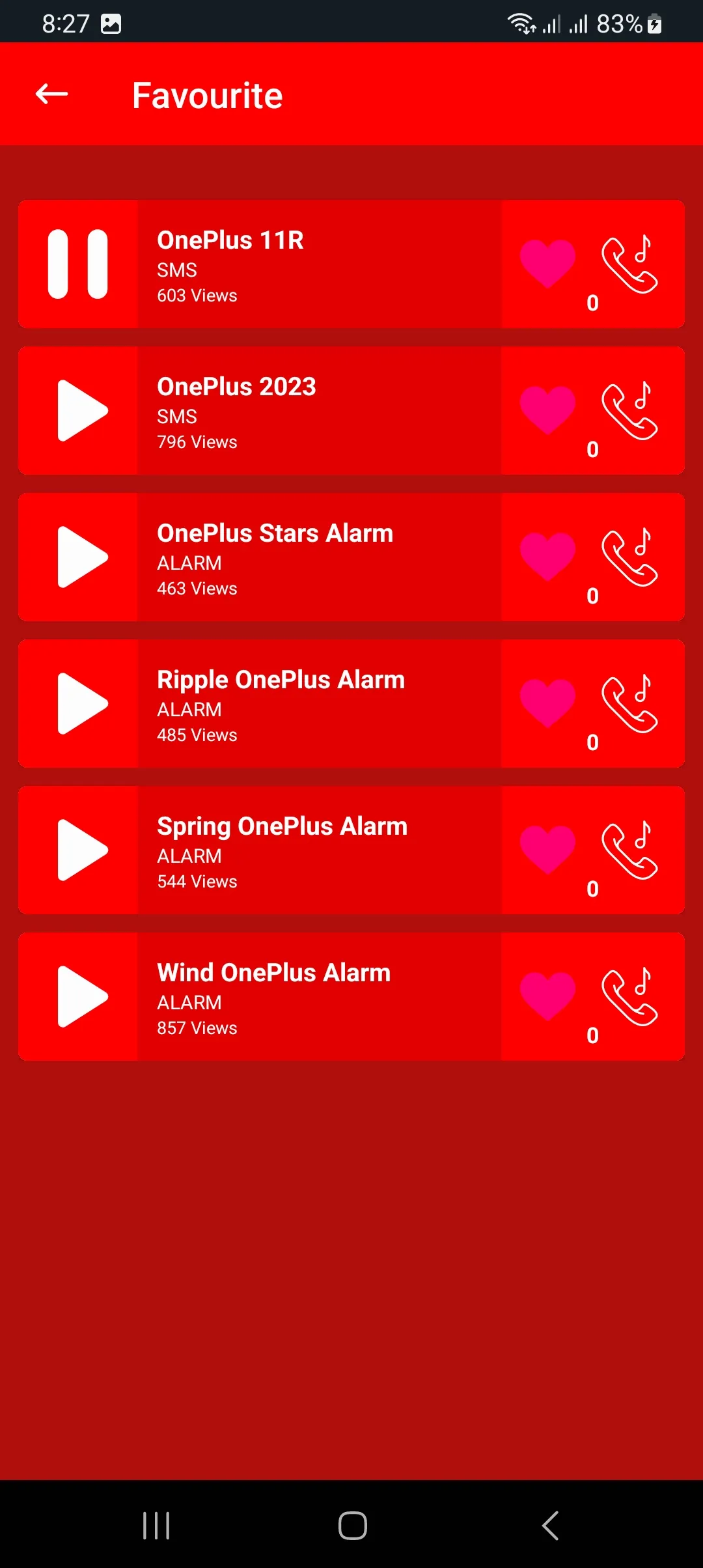 All OnePlus Mobile Ringtones | Indus Appstore | Screenshot