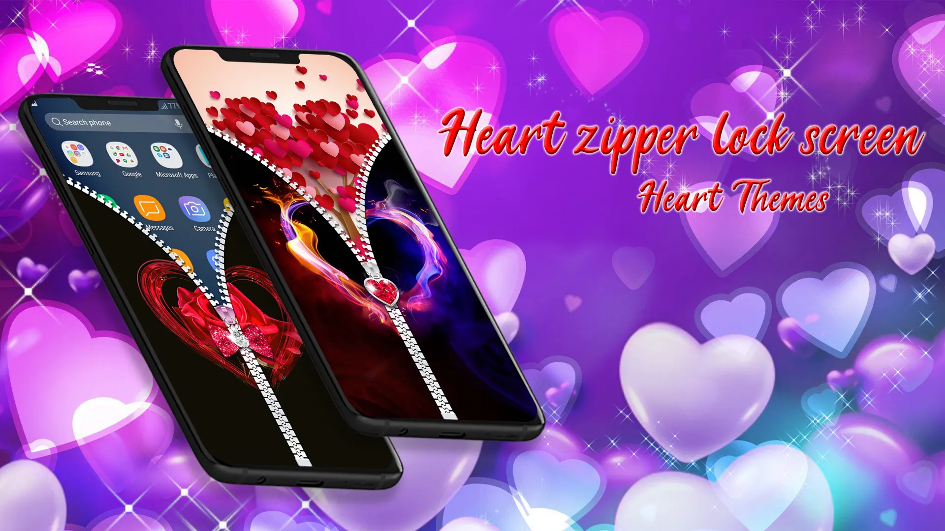 Heart Zipper Lock Screen | Indus Appstore | Screenshot