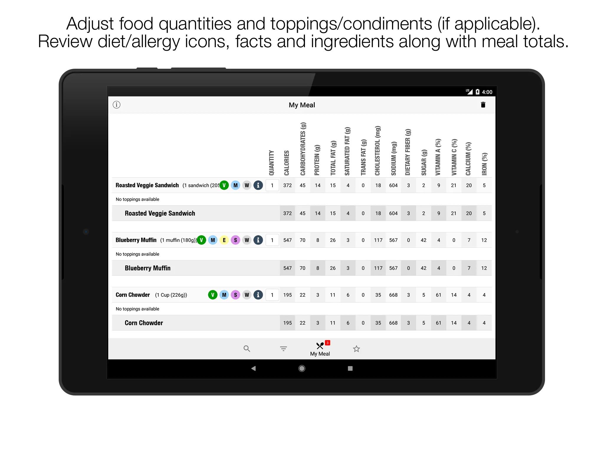 Nutrition - Univ. of Oregon | Indus Appstore | Screenshot