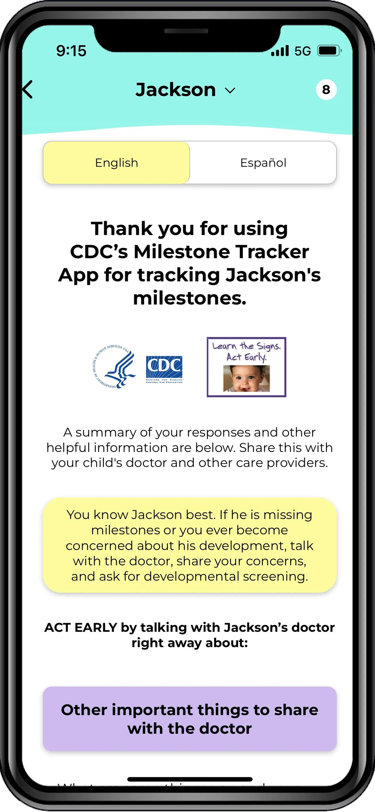 CDC Milestone Tracker | Indus Appstore | Screenshot