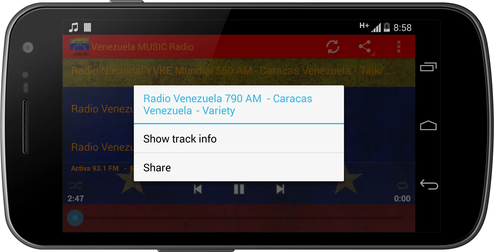 Venezuela MUSIC Radio | Indus Appstore | Screenshot