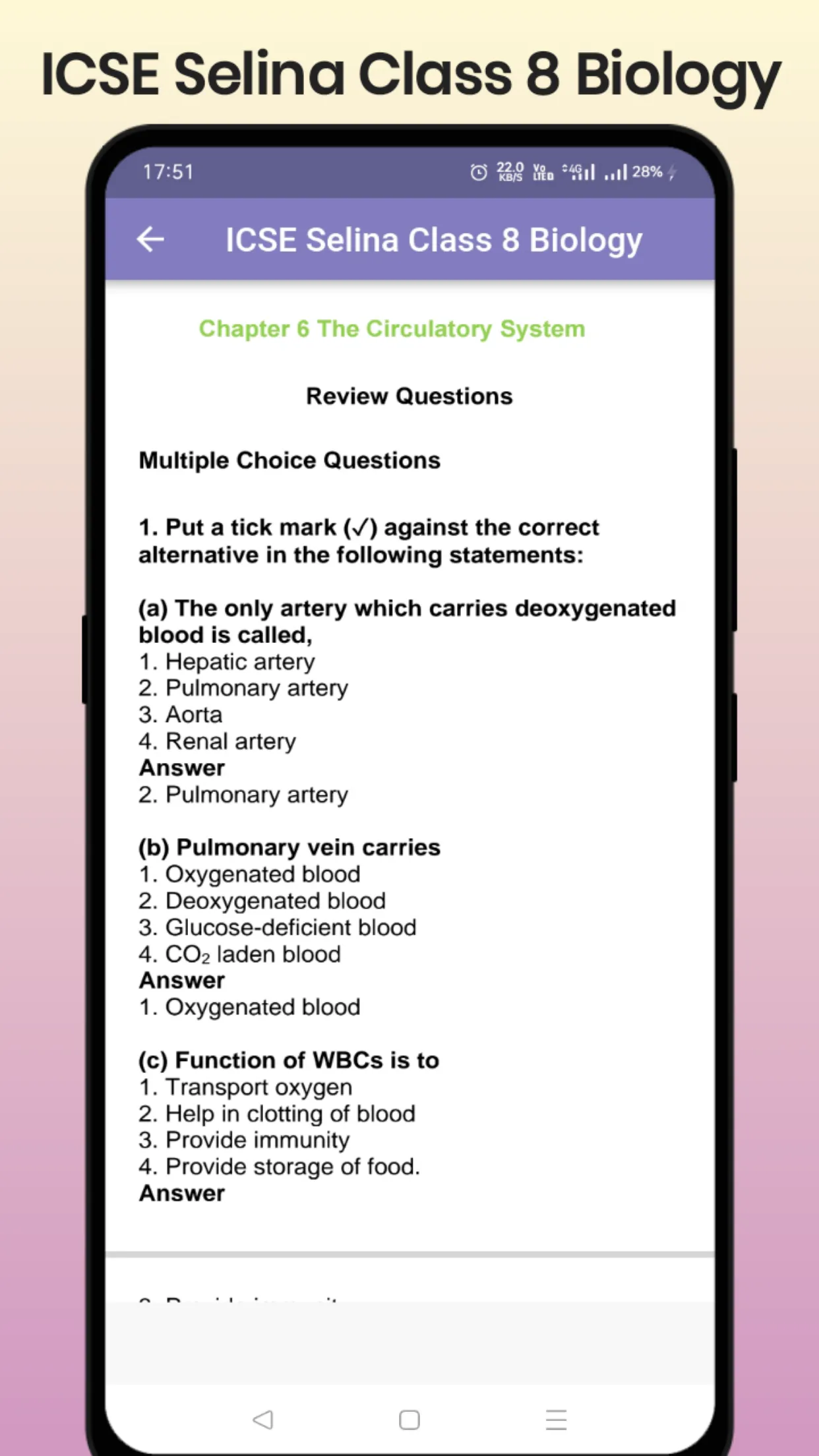 ICSE Selina Class 8 Biology | Indus Appstore | Screenshot